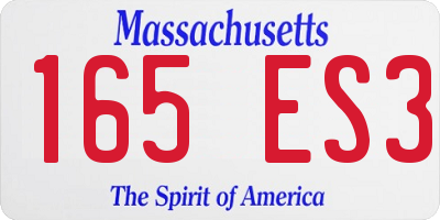 MA license plate 165ES3