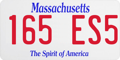MA license plate 165ES5