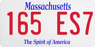 MA license plate 165ES7