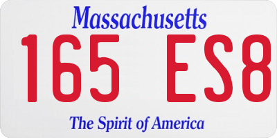 MA license plate 165ES8