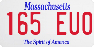 MA license plate 165EU0