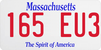 MA license plate 165EU3