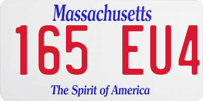 MA license plate 165EU4