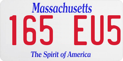 MA license plate 165EU5