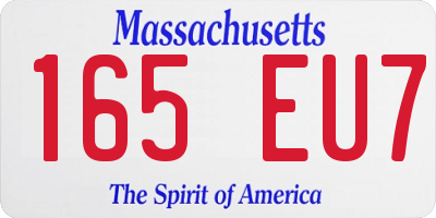 MA license plate 165EU7