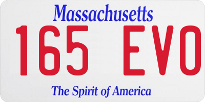 MA license plate 165EV0