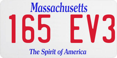 MA license plate 165EV3