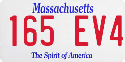 MA license plate 165EV4