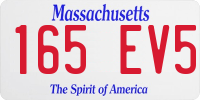 MA license plate 165EV5