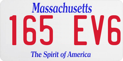 MA license plate 165EV6