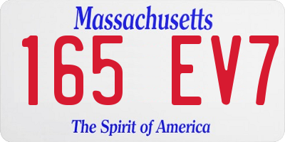 MA license plate 165EV7