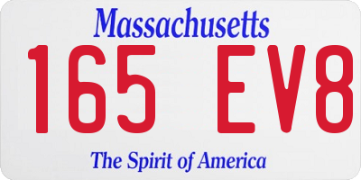 MA license plate 165EV8