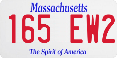 MA license plate 165EW2