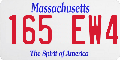 MA license plate 165EW4