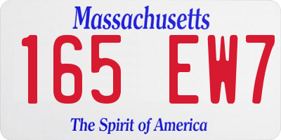 MA license plate 165EW7
