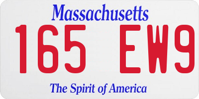 MA license plate 165EW9