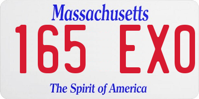 MA license plate 165EX0