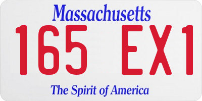MA license plate 165EX1