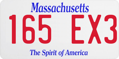 MA license plate 165EX3