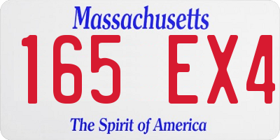 MA license plate 165EX4