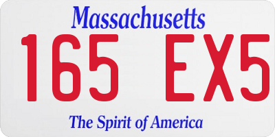 MA license plate 165EX5