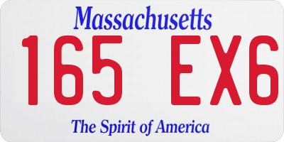 MA license plate 165EX6