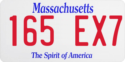 MA license plate 165EX7