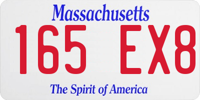 MA license plate 165EX8