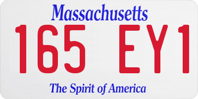 MA license plate 165EY1