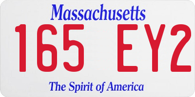 MA license plate 165EY2