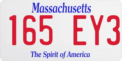 MA license plate 165EY3