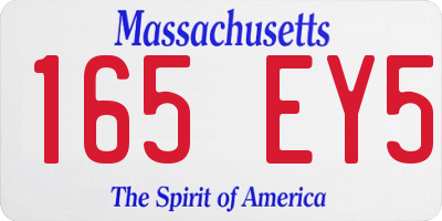MA license plate 165EY5