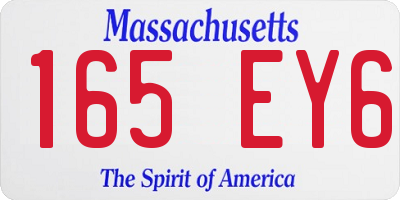 MA license plate 165EY6
