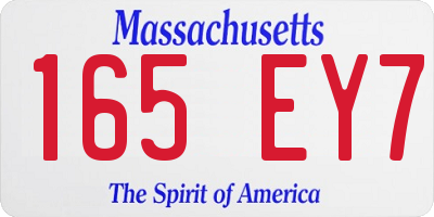 MA license plate 165EY7