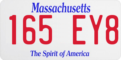 MA license plate 165EY8