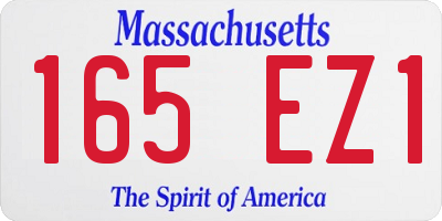 MA license plate 165EZ1