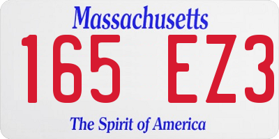 MA license plate 165EZ3