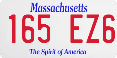 MA license plate 165EZ6