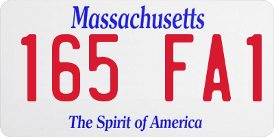 MA license plate 165FA1
