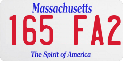 MA license plate 165FA2