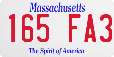 MA license plate 165FA3