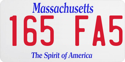 MA license plate 165FA5