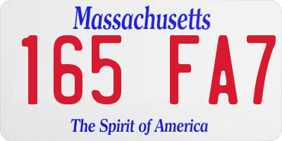 MA license plate 165FA7