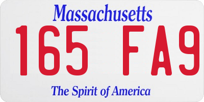 MA license plate 165FA9