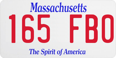 MA license plate 165FB0