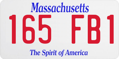 MA license plate 165FB1