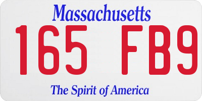 MA license plate 165FB9