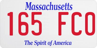 MA license plate 165FC0