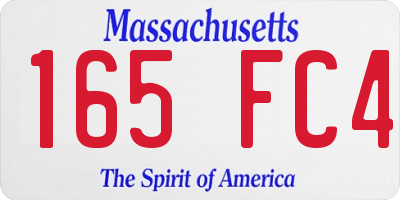 MA license plate 165FC4