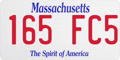MA license plate 165FC5